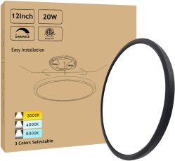 12 Black LED Flush Mount Ceiling Light